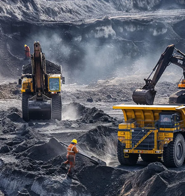 Mining equipment operating in an open mine